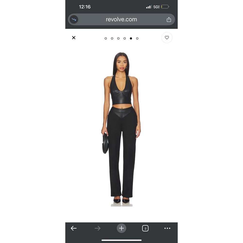 NWT Black Naked Vice Jack Pants Faux Suede Leather Edgy Vamp Revolve Sz S